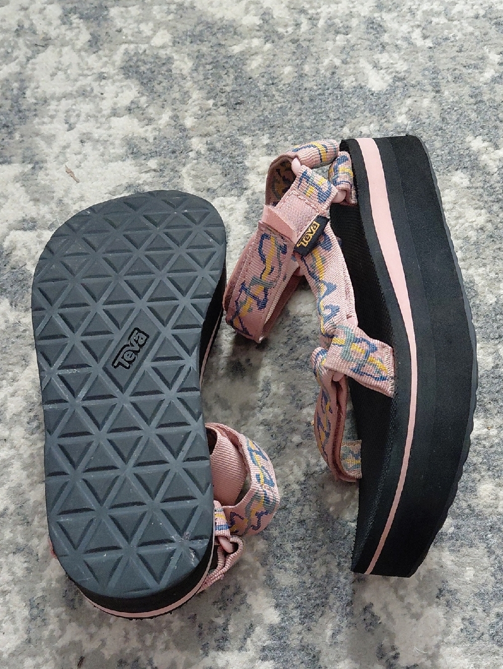 Teva Pink Patterned Platform Sandals - Picture 5 of 7